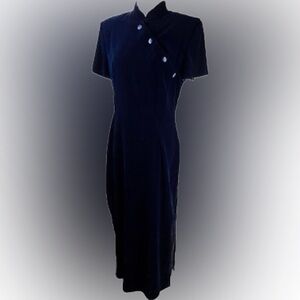 Vintage Qipao Velour Dress